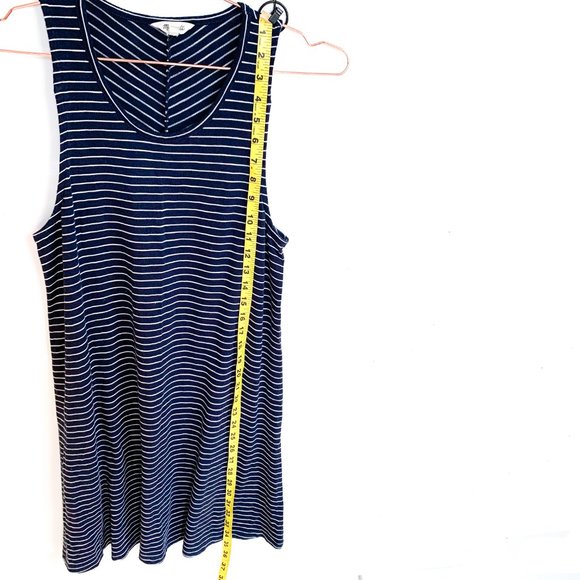 madewell sleeveless dress navy blue + white stripe - Picture 3 of 6